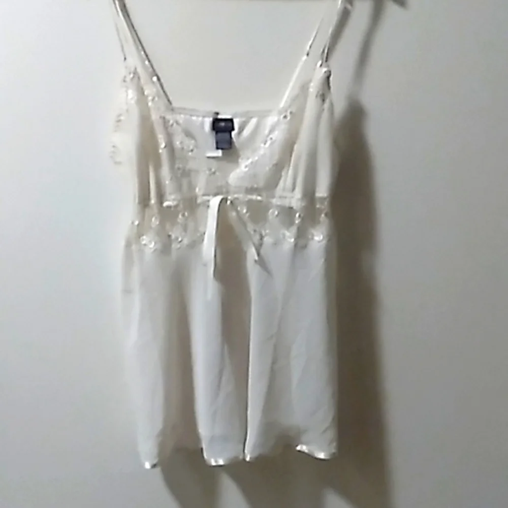 Secret Treasures XLarge Babydoll Negligee Night Top Sheer Sequin Floral Ribbon - Picture 1 of 4